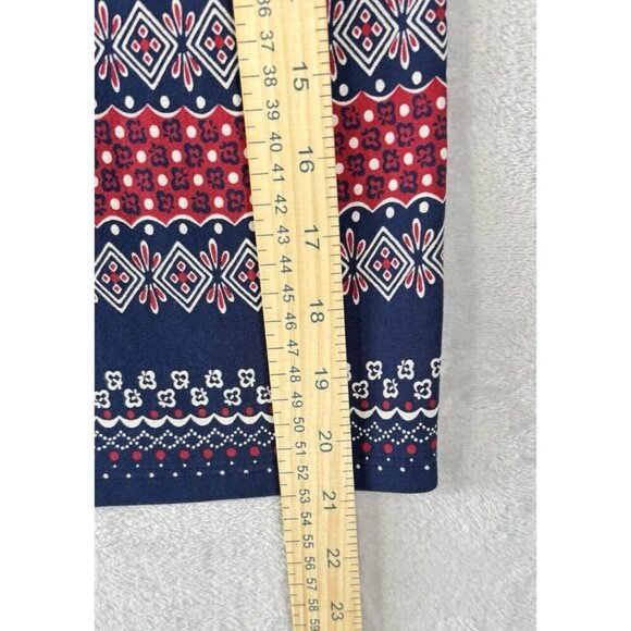 Talbots Sleeveless Midi Cotton Dress Navy Blue Red White Pattern Women's Sz Sp - Picture 5 of 7